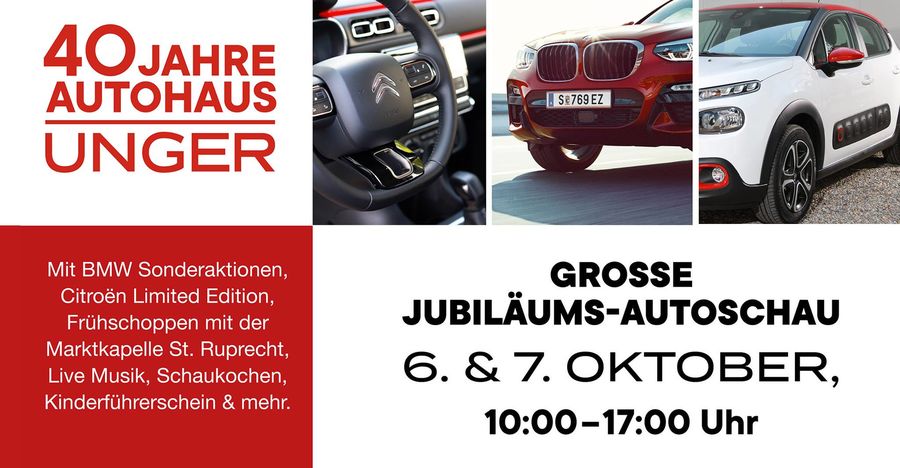 Jubiläumsautoschau im Autohaus Unger
